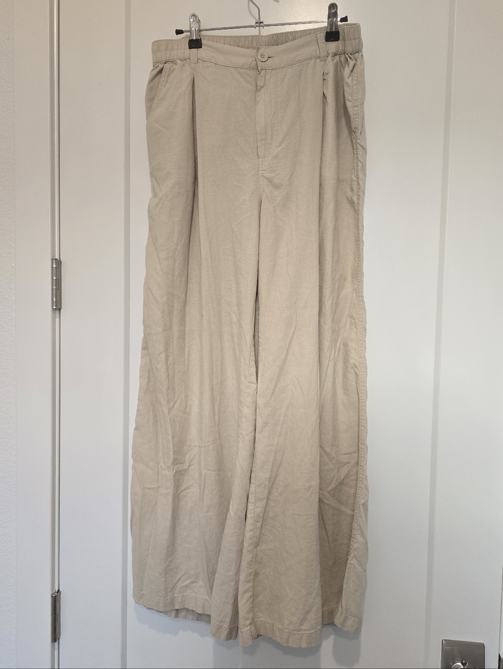 Aerie Linen Blend Wide Leg Pant